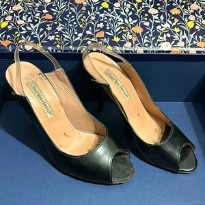 Black, open toed Charles David heels